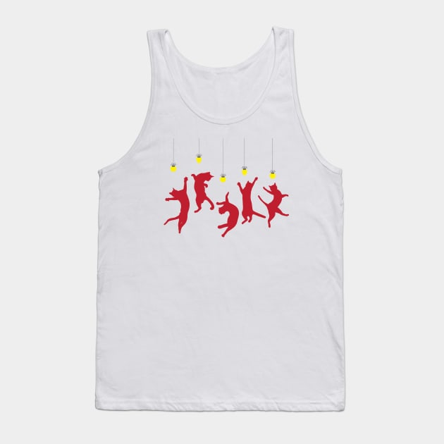 Dancing Christmas Cats Tank Top by KneppDesigns